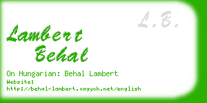 lambert behal business card